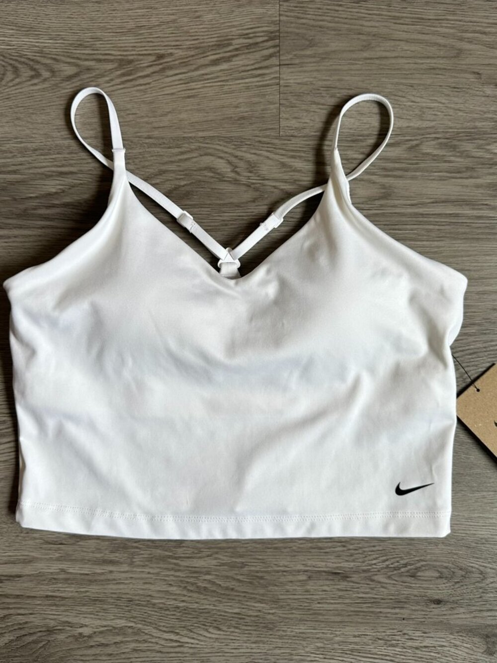 NEW Nike Training Indy Women's Light-Support Padded Sports Bra Tank White Black